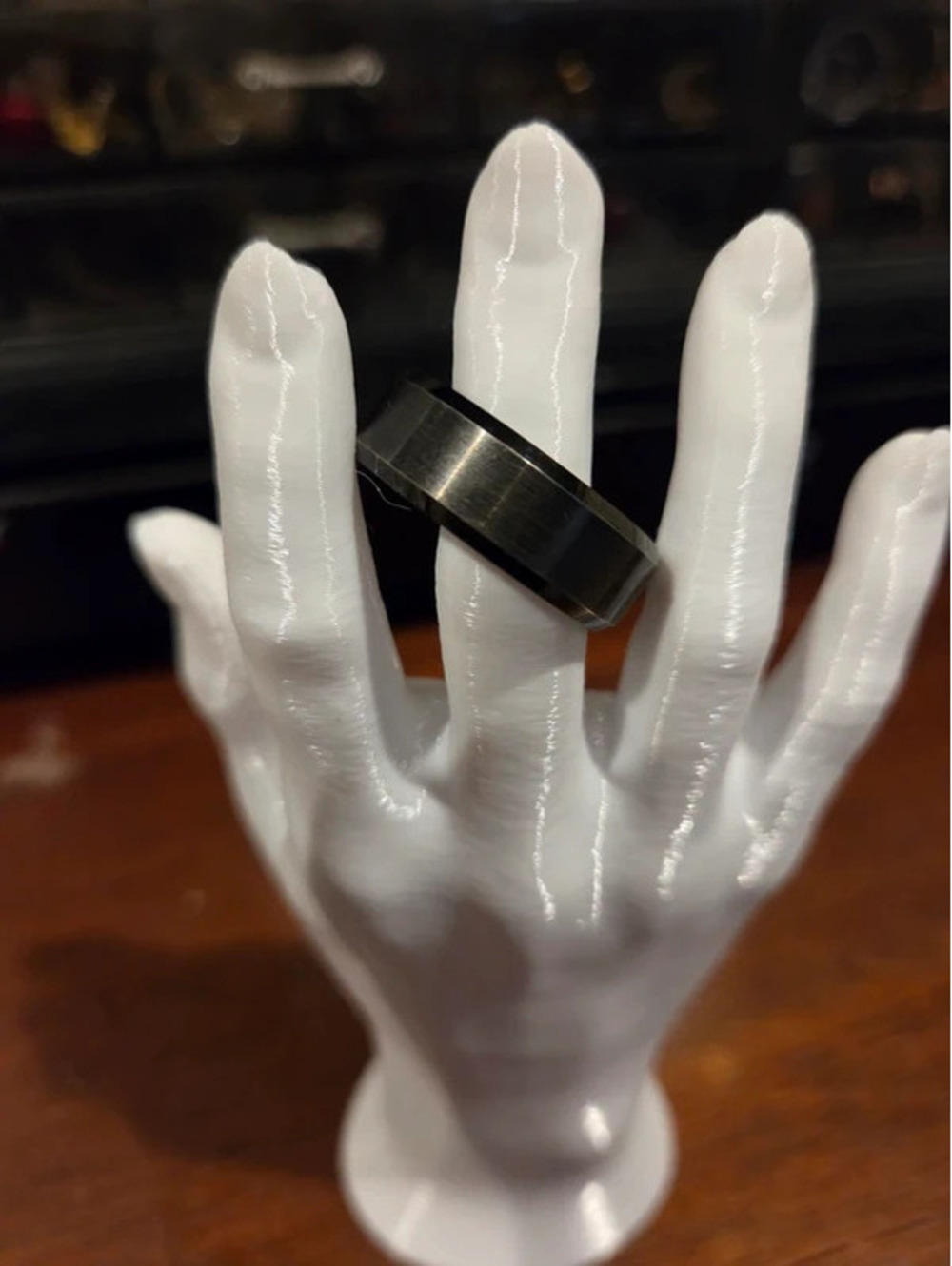 Black King Will tungsten wedding band, size 11